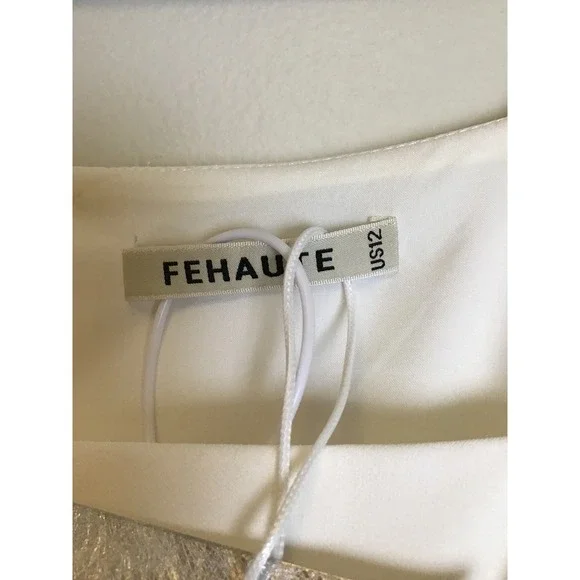 Fehaute Women's White Lace Classic Square Neck A-Line Maxi Dress Size XXL NWT - Picture 6 of 10